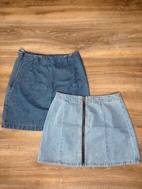 BUNDLE- Denim Mini Skirt Loft Size 6 + Forever 21 Medium Blue Jean Skirt